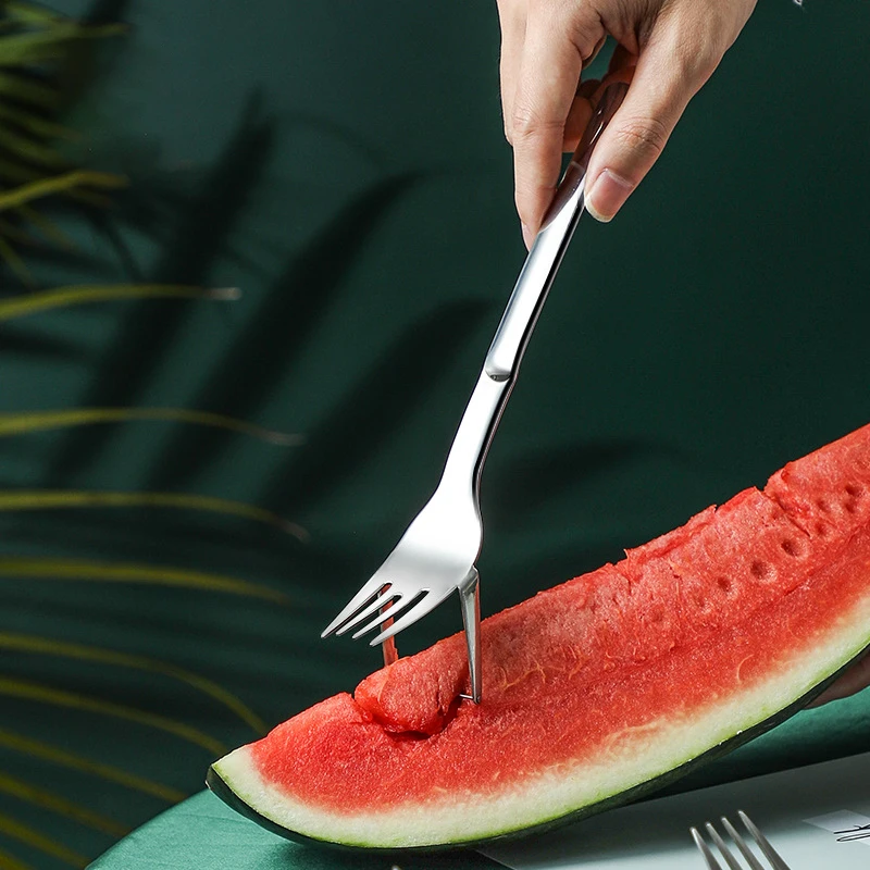 

Watermelon Slicer Cut Melon Tool 304 Stainless Steel Meat Cutter Fruit Slicer Melon Fruit Cutting Fork Spoon kitchen accessories