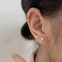korea trend lucky four star earrings for women fashion elegant temperament hip hop asymmetric stars stud earring jewelry gift