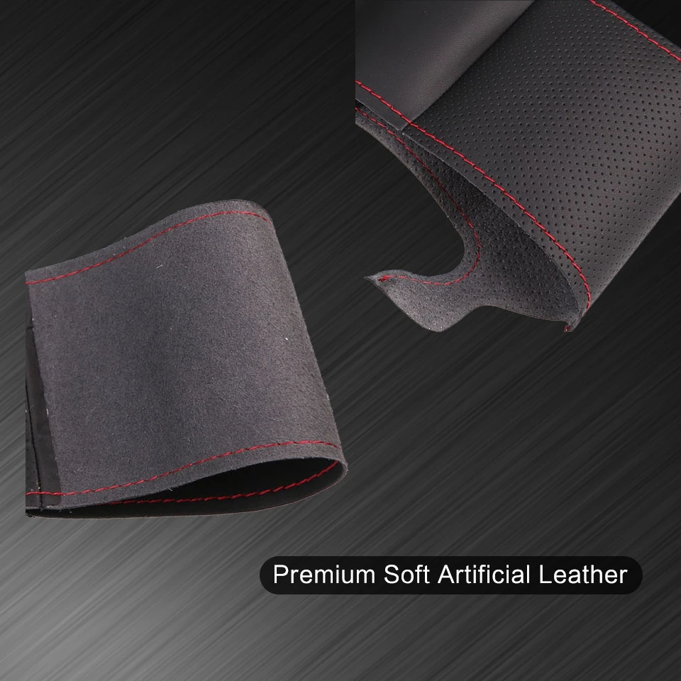 

Hige Sofe Faux Leather Car Steering Wheel Cover for Seat Leon MK1 (1M) 1998-2005 Skoda Fabia RS 2003 Fabia 1 (6Y) 2004-2005