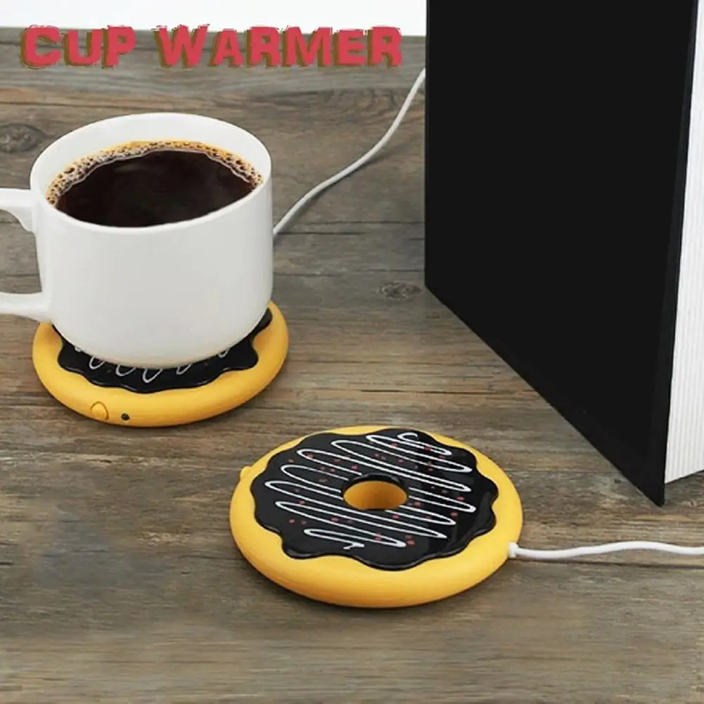 

Donut Home Office USB Cup Warmer Heater Coffee Milk Teas Beverage Heating Mug Pad