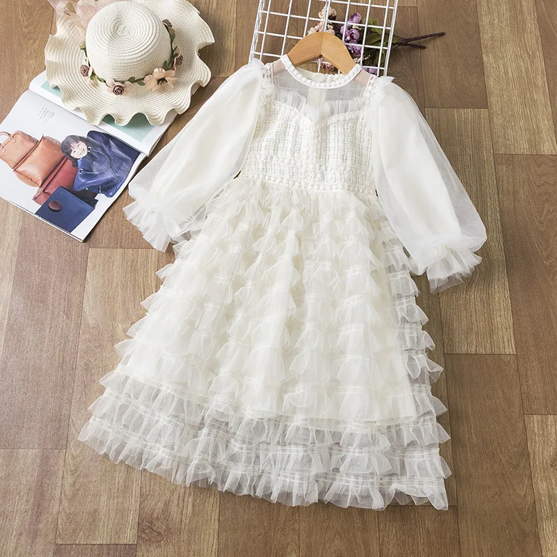 

Girls' clothing Dress Summer Children's Clothing Party Elegant Princess Long Tulle Baby Girls Kids Lace Wedding Ceremony Dresses
