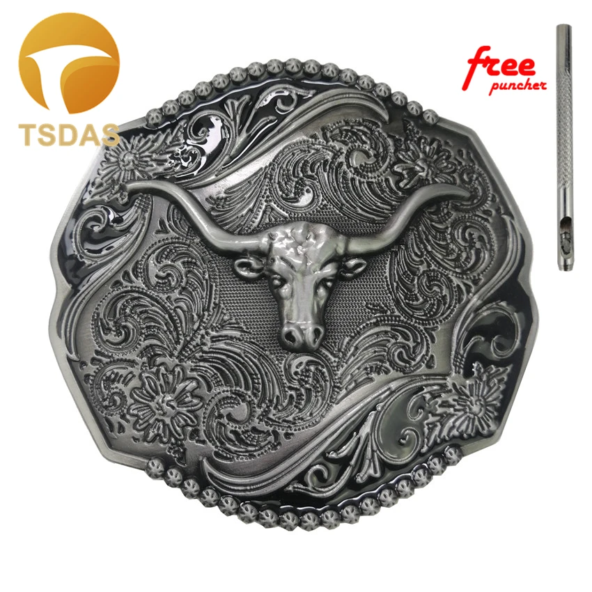 Мужская пряжка для ремня Cowboy Bull с серебряным покрытием аксессуары джинсов