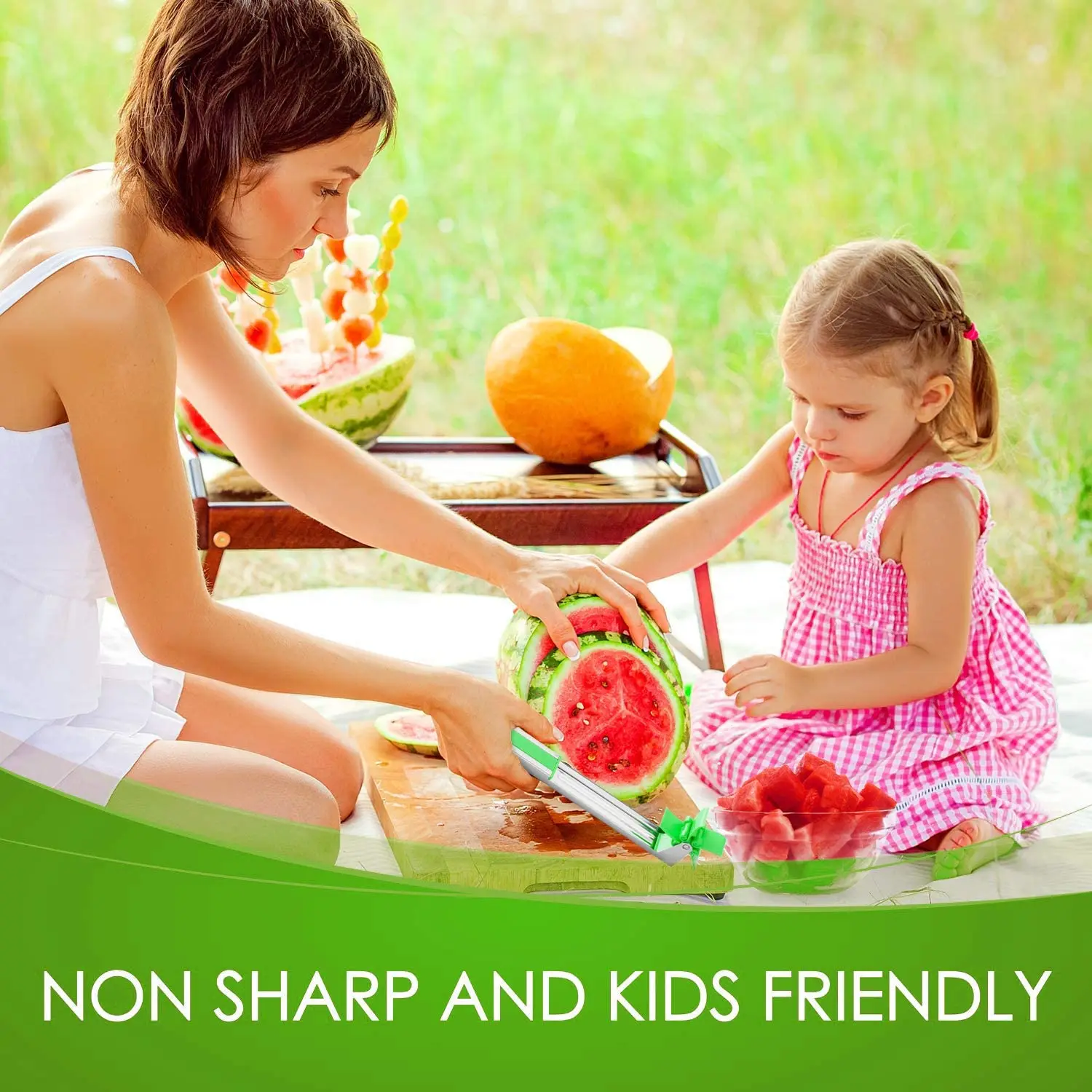 

New Watermelon Slicer Cutter Stainless Steel Windmill Watermelon Cutter Knife Fruit Family Party Artifact Cool Kitchen Gadgets