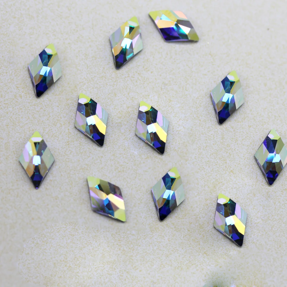 Новая распродажа стразы корейская мода 3D дизайн ногтей ромб 6x10 мм с плоской