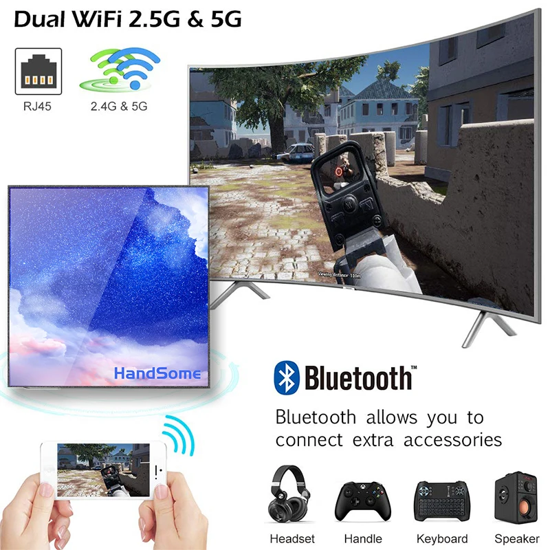 Amlogic S905X3 A95X F3 тонкий Android 9,0 4 Гб ОЗУ 64 Гб ROM2.4 и 5G двойной Wifi BT Поддержка 8K Медиаплеер smart tv приставка