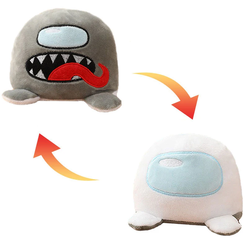 Reversible Plush Toy Double Side Stuffed Doll Kawaii Animal Children Amongus Kids Christmas Gift | Игрушки и хобби
