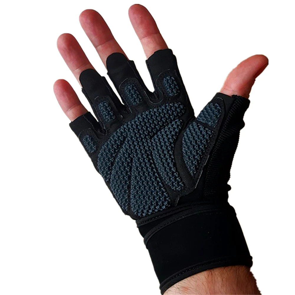 Перчатки с открытыми пальцами для бодибилдинга тяжелой атлетики тренажерного
