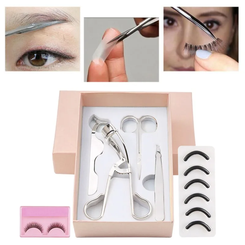 

Beauty Eyelash Curler Kit With 6 Eyelash Curler Replacement Pads, Eyebrow Clips, Tweezers