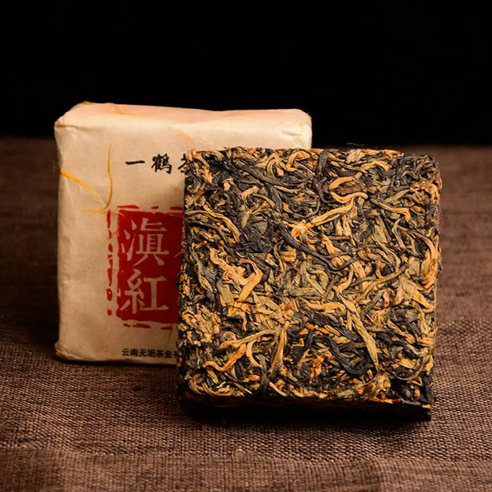 

2021 Ancient Old Tree Yunnan Dian Hong Golden Buds Dianhong Brick Black Chinese Tea 250g