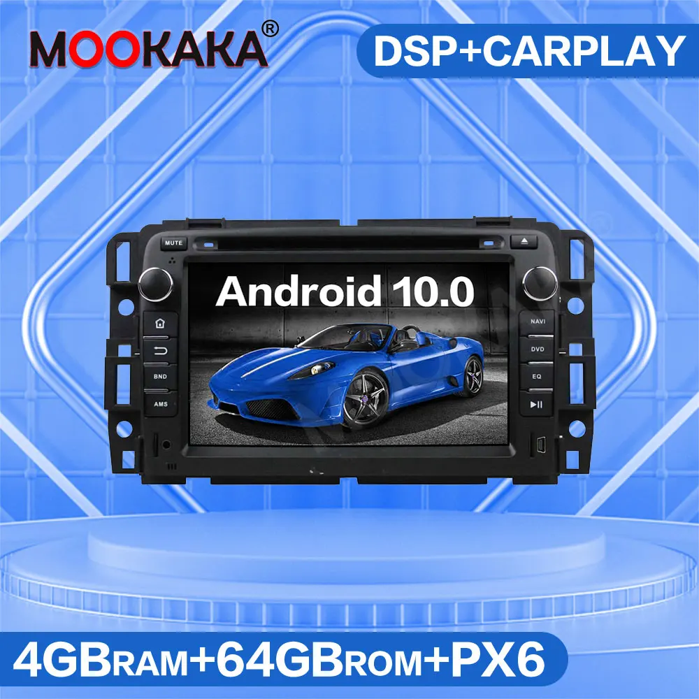 Автомобильный DVD плеер PX6 Android 10 0 64 ГБ GPS навигация Радио для GMC Yukon Tahoe 2007 2012