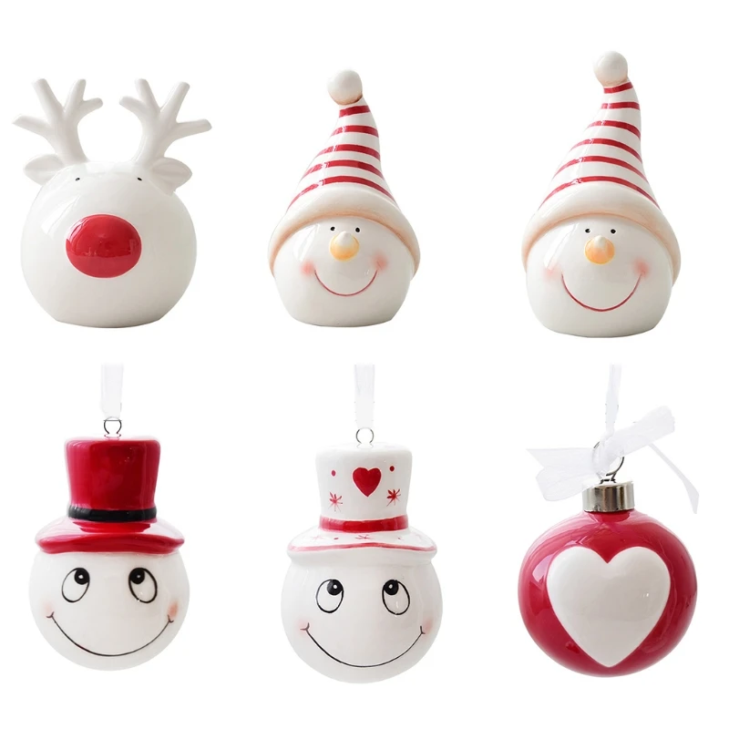 

6 видов керамических креативных рождественских украшений в виде снеговика