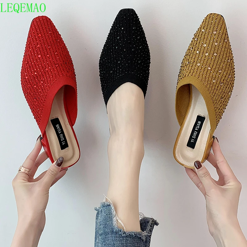 Женские Вязаные тапочки из эластичного сетчатого материала коллекция 2020 года