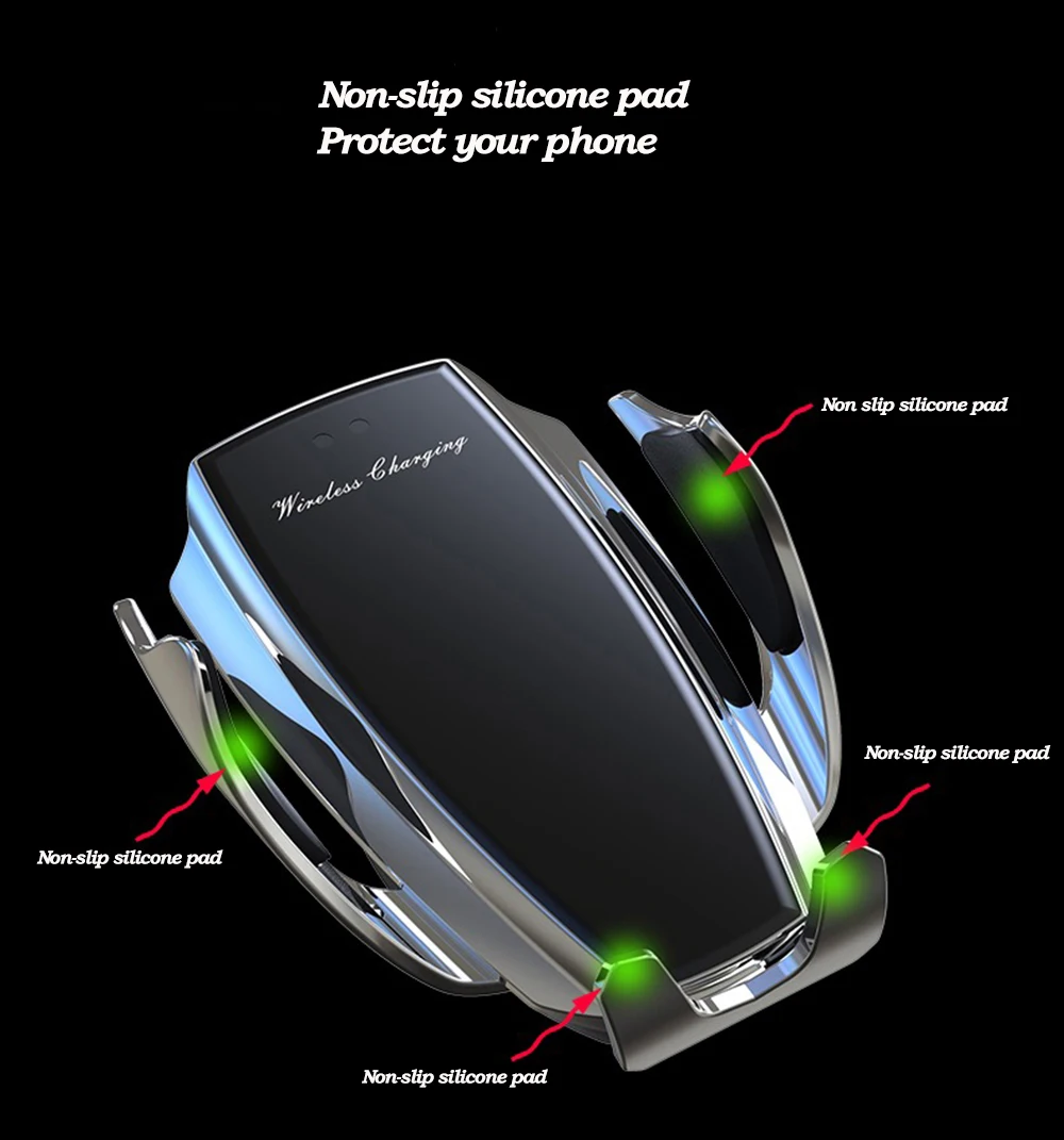 Infrared Induction Qi Wireless Charger Car 10W Fast Charging Holder for Iphone XR XS 8/8 Plus Huawei P30Pro Mate20Pro