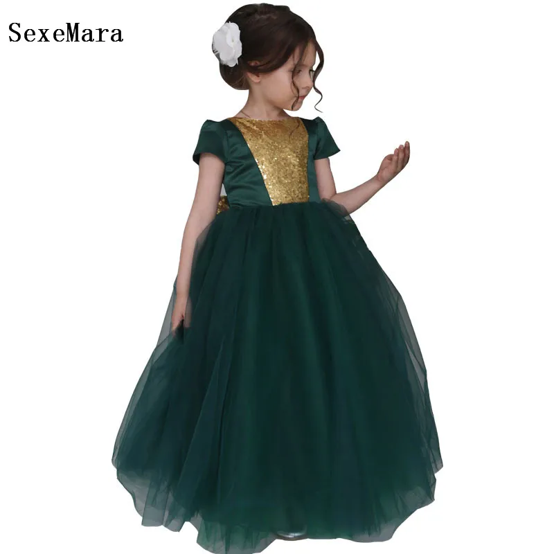 

Оригинальные новые детские вечерние платья, пышный тюлевый Топ с блестками, платье принцессы, бальное платье, платья с цветами для девочек, ...