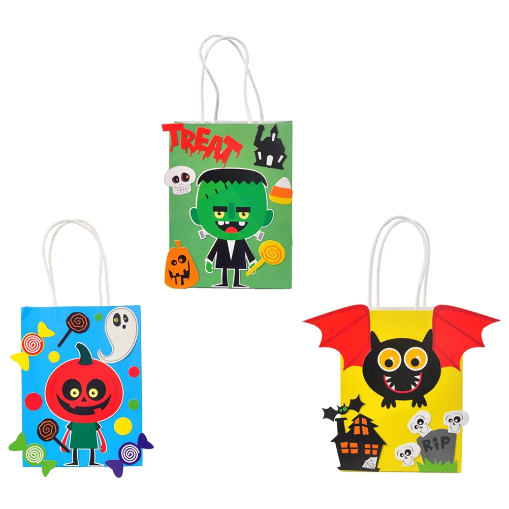 3 шт. Бумага подарочные пакеты с ручками для Хэллоуина поставок вечерние магазин