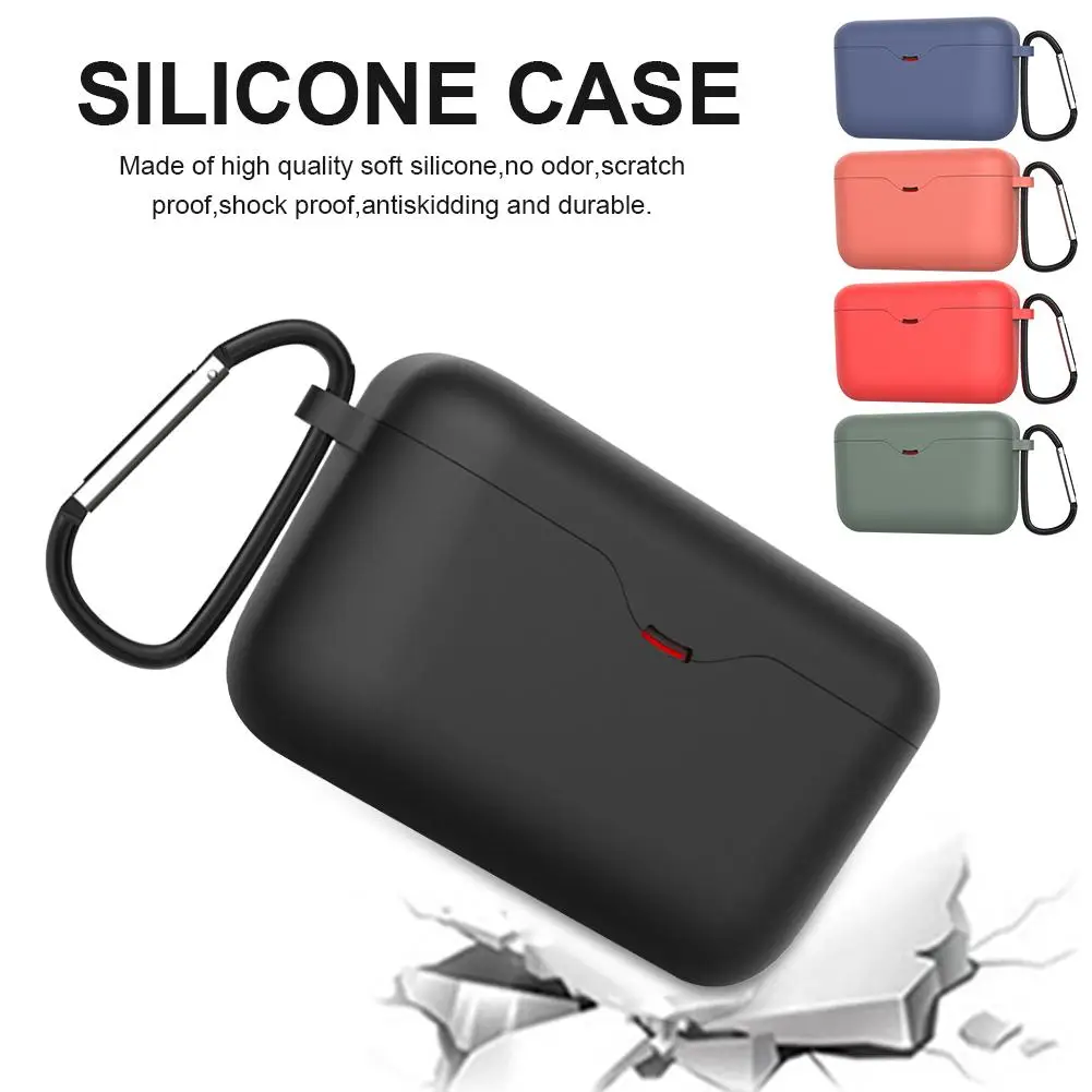 

For Sony WF-H800 Earphone Silicone Box Soft Flexible Scratch/Shock Resistant Cover Case Protector with Carabiner