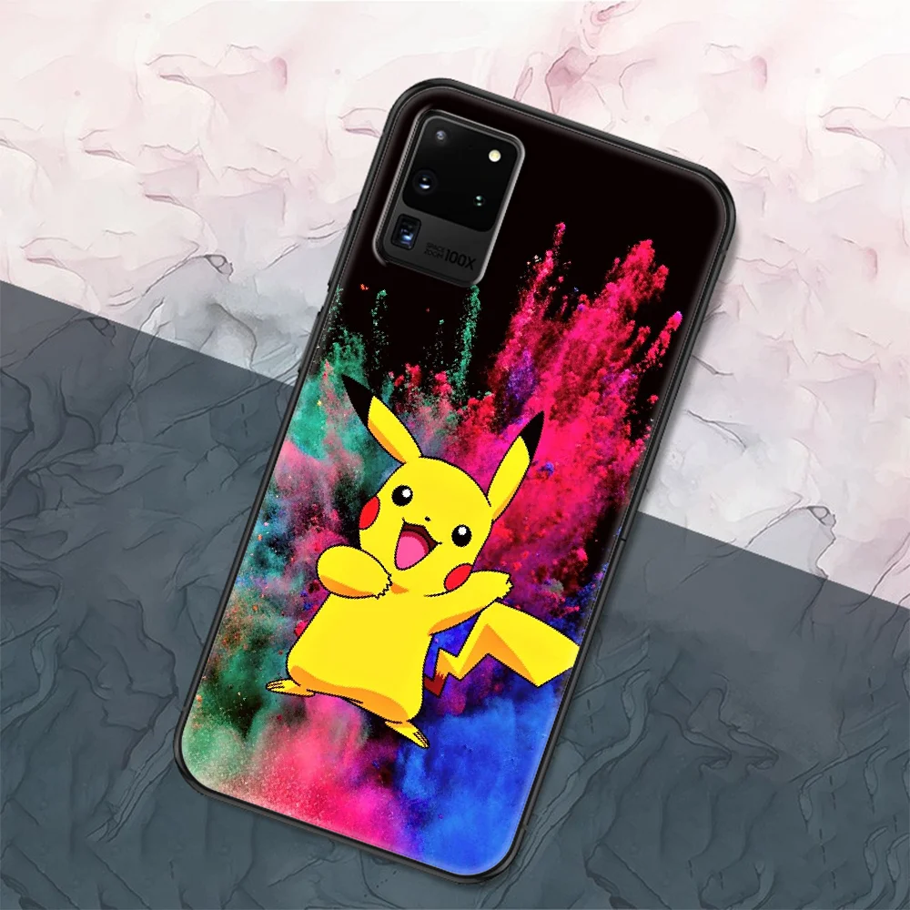 

Cute pi ka chu Phone case For Samsung Galaxy Note 4 8 9 10 20 S8 S9 S10 S10E S20 Plus UITRA Ultra black soft Etui pretty
