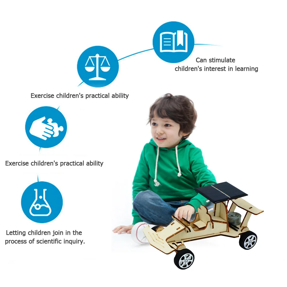 

School Projects Teaching Educational Equipment Wood Solar Car Model Kit Primary School Small Production Invention Assembly Toys