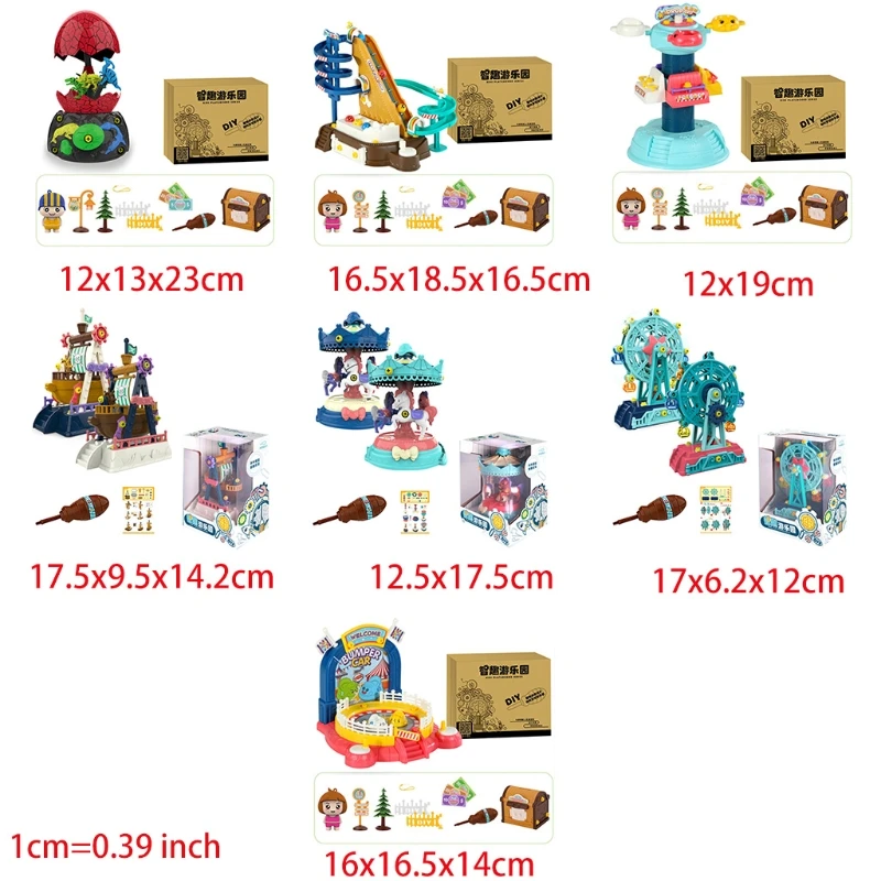 

7 Style Available Disassemble DIY Montessori Block Interactive Education Toy Assembly Block Sensory Amusement Park Block