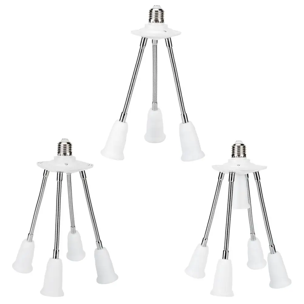 

Household White E27 Lamp Bases Adjustable Rotary Durable LED Light Bulbs Socket Holder Adapter Converter Easy To Use