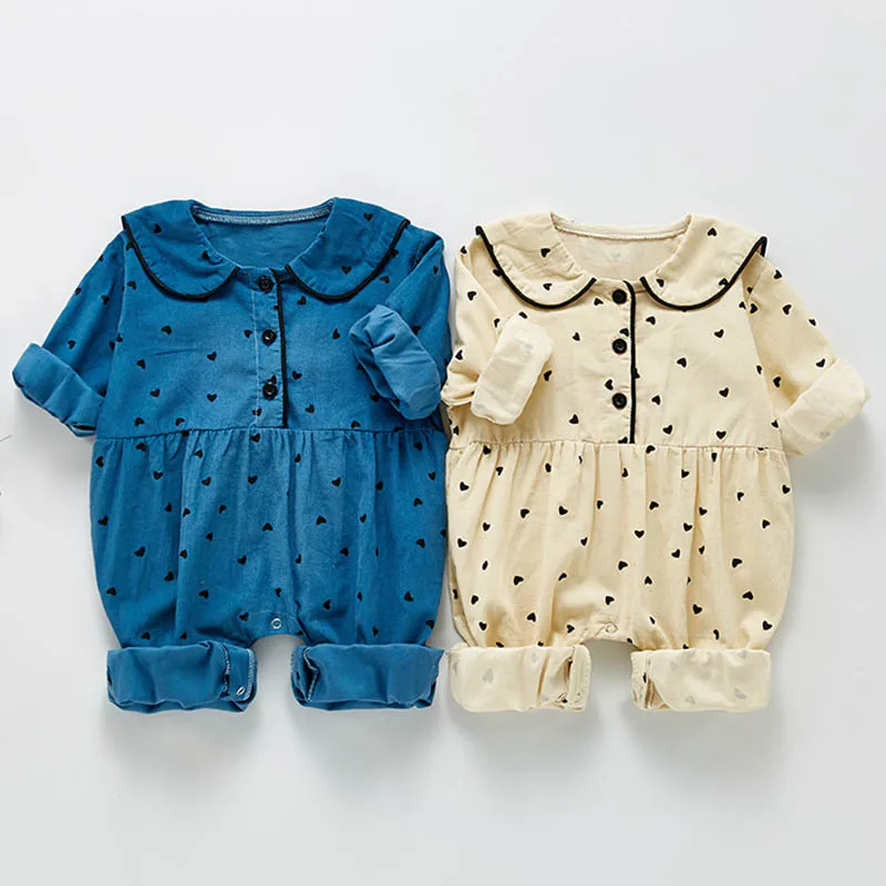 

Infant Baby Girls Jumpsuit One piece Corduroy Printing Long Sleeve Spring Autumn Baby Girls Clothes Toddler Baby Girl Romper