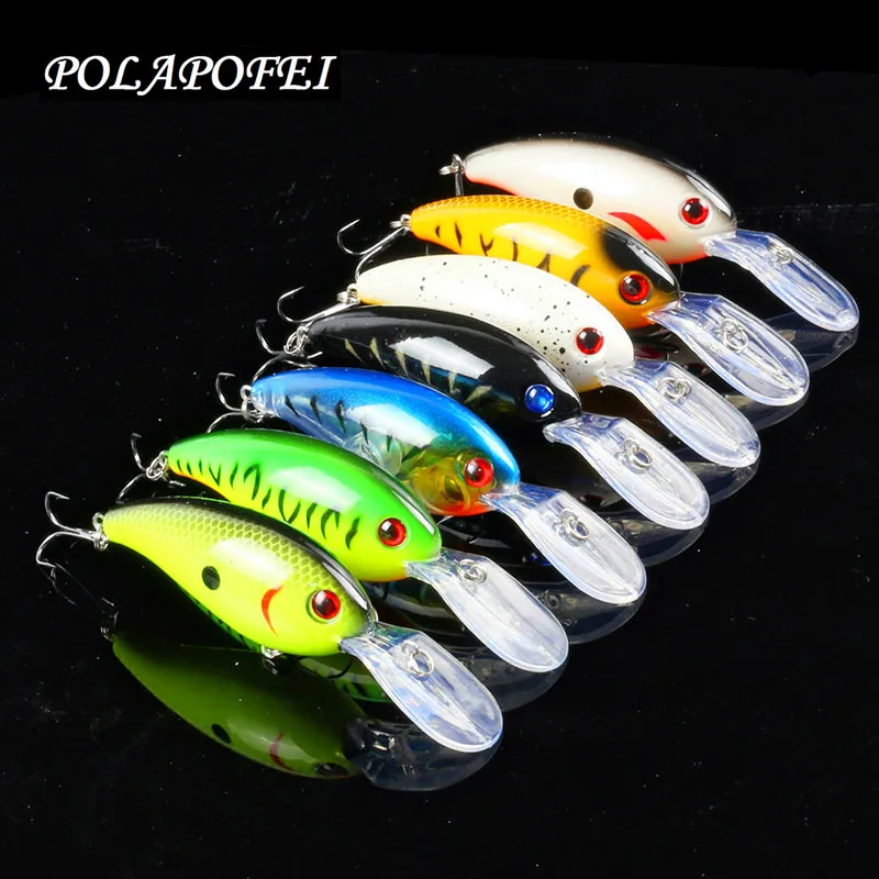 7 шт. воблер рыболовные приманки 10 см 15 г Crankbait черный Минноу щука лосося