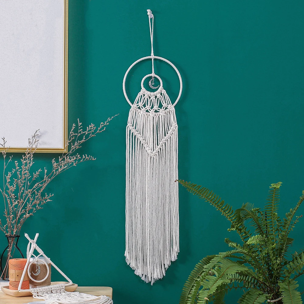 

1 шт. плетеная подвеска ручной работы с длинной кисточкой гобелен из макраме украшение для стен Декор для дома квартиры реквизит для съемки