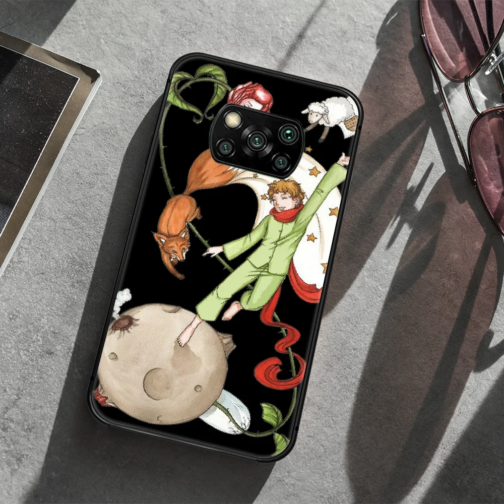 

The Little Prince and the fox Phone case Cover Hull For Xiaomi Mi A2 A3 8 9 9T Note 10 Se Lite Pro black Prime Silicone Back