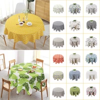 59 inch round table cloth modern nordic style round floral printing dining table cloth suitable for party kitchen dining room