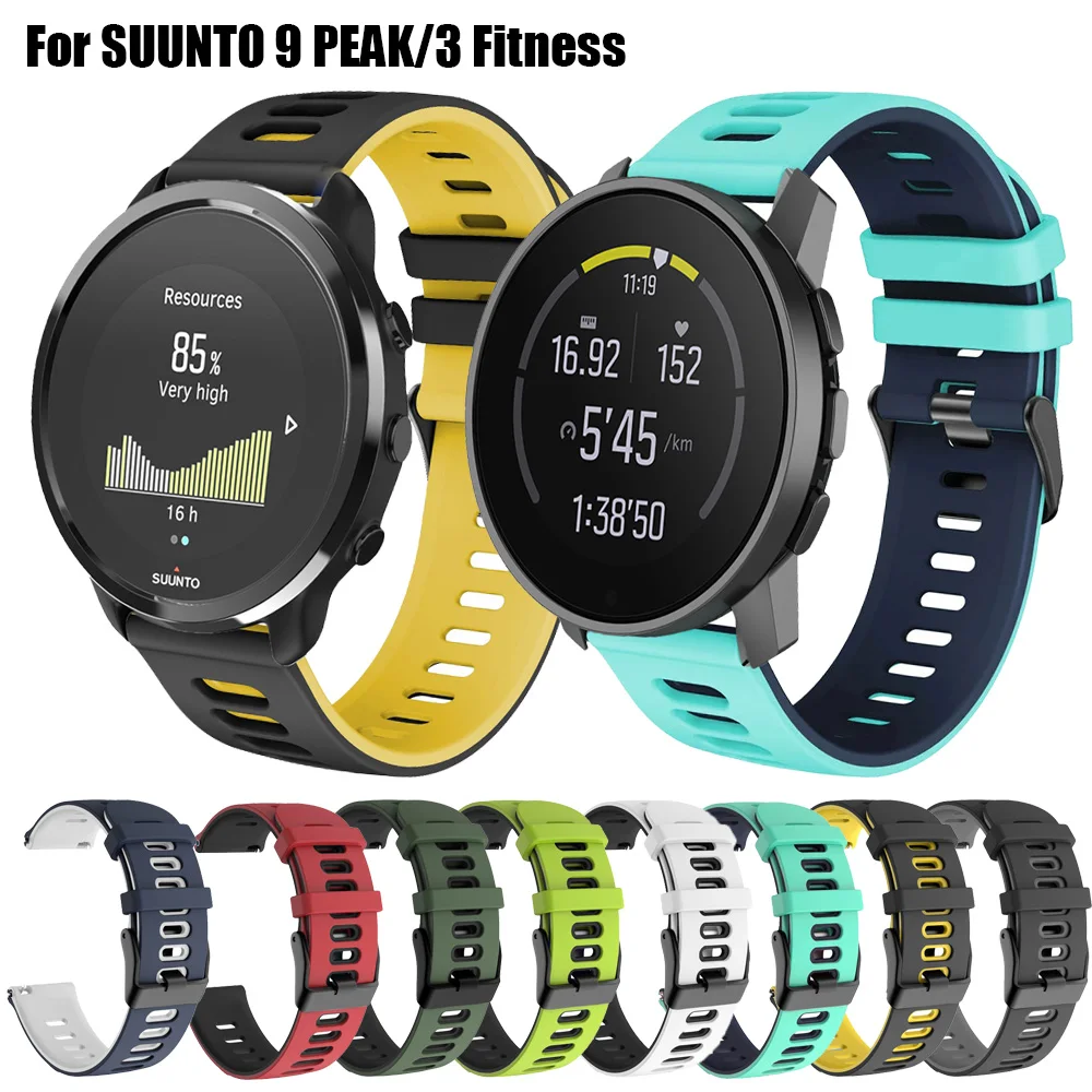 

Ремешок силиконовый для спортивных смарт-часов Suunto 9 Peak 3, дышащий водонепроницаемый сменный Браслет с отверстиями для мужчин, 22 20 мм