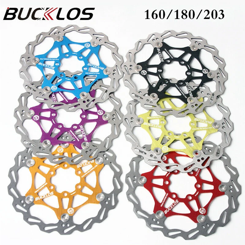 

BUCKLOS 1pair Bicycle Disc Brake 160/180/203 Floating Rotors Stainless Steel Mountain Bike Brake Rotor 1/2pc Mtb Part