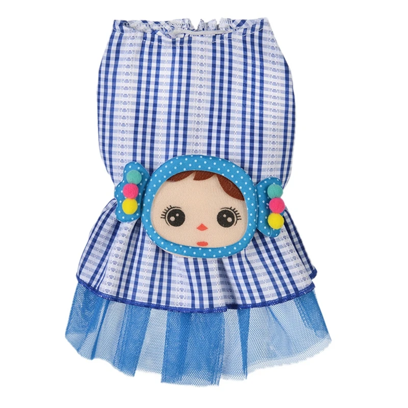 Летнее платье принцессы костюм для животного с Сетчатое девочкой печатных щенок