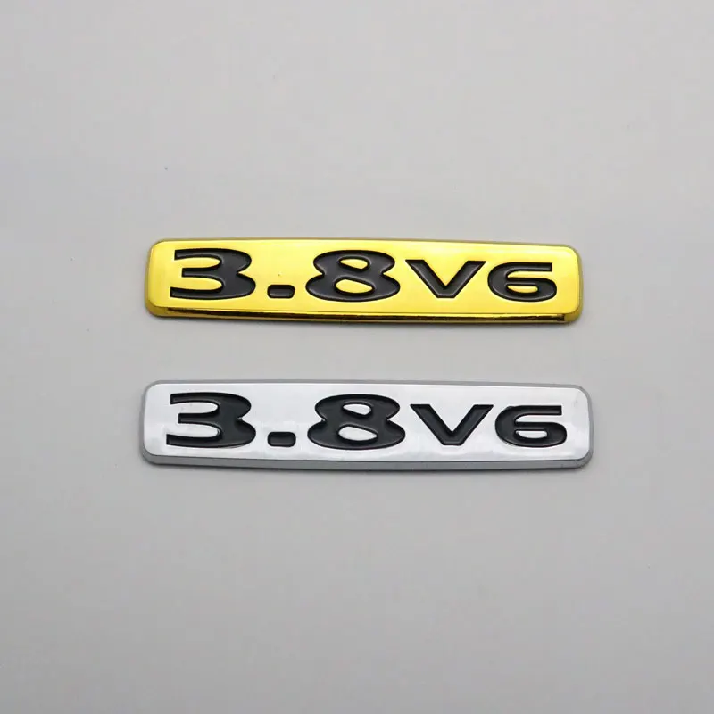 For Mitsubishi Pajero 3.8 V6 3.8v6 Emblem Silver Gold 3D Car Sticker Rear Trunk ABS Plastic Logo Badge Decal Nameplate | Автомобили и