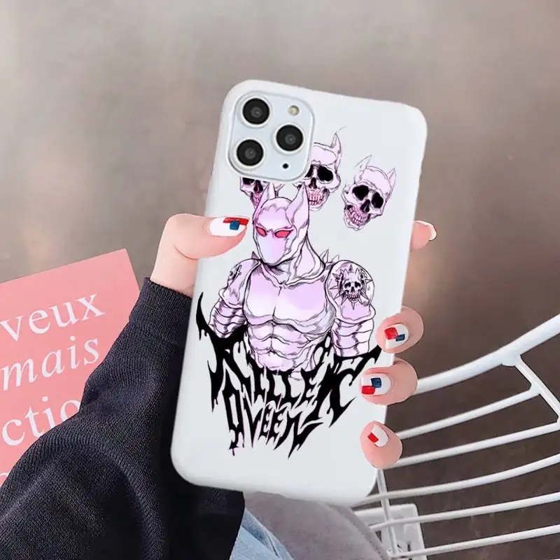 

anime JOJOS BIZARRE cortoon Phone Case Candy Color for iPhone 6 7 8 11 12 s mini pro X XS XR MAX Plus