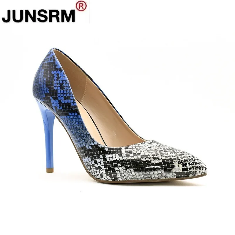 

2021 New Stiletto Heels Women Sexy Snake Skin Pumps Pointed Toe Shoes Female Shallow Shoes Ladies Spring Zapatos De Mujer