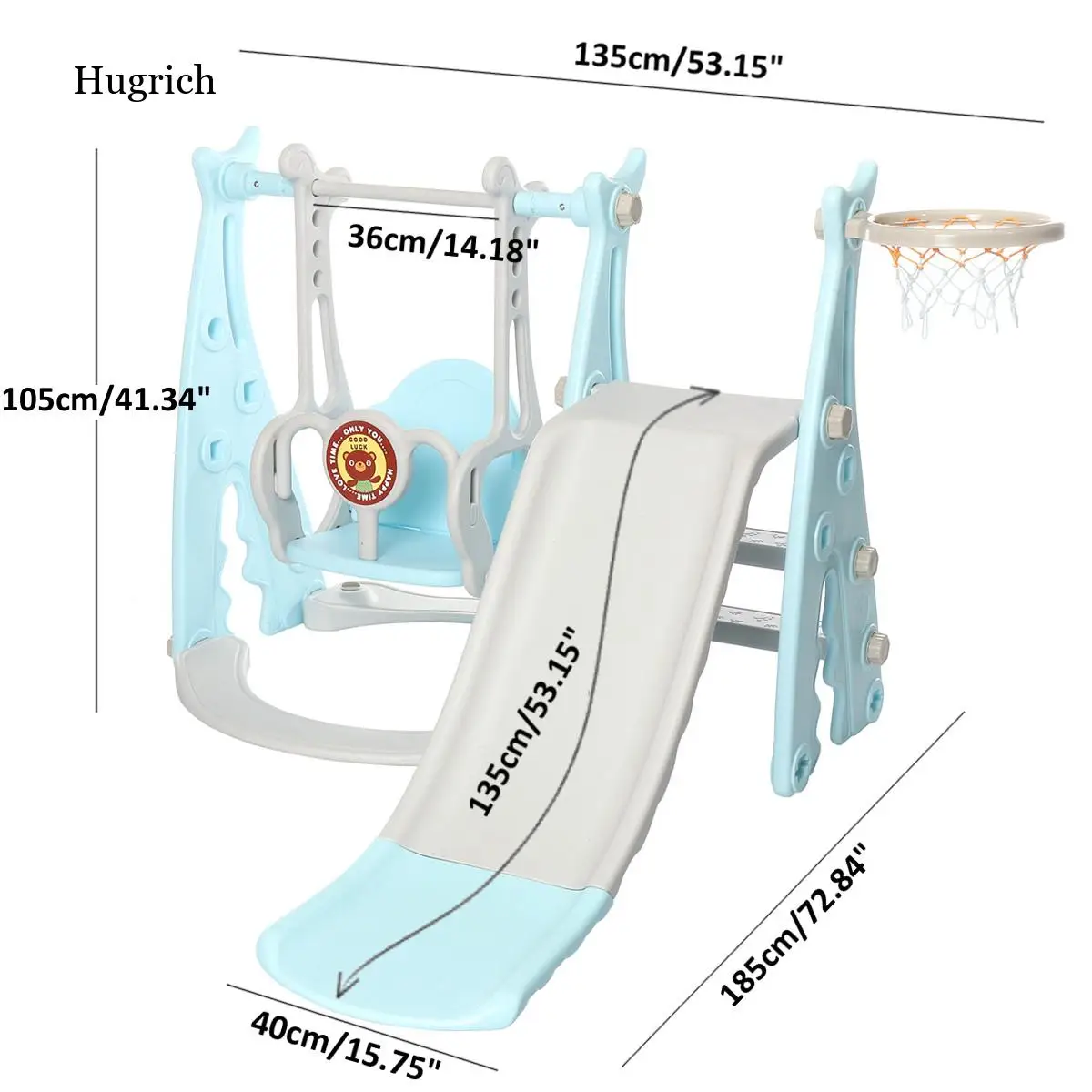 

3 In 1 Children's Sliding Board Seesaw Home Kids Playground Plastic Slide Basketball Toy Set Indoor Kindergarten Swing for Child