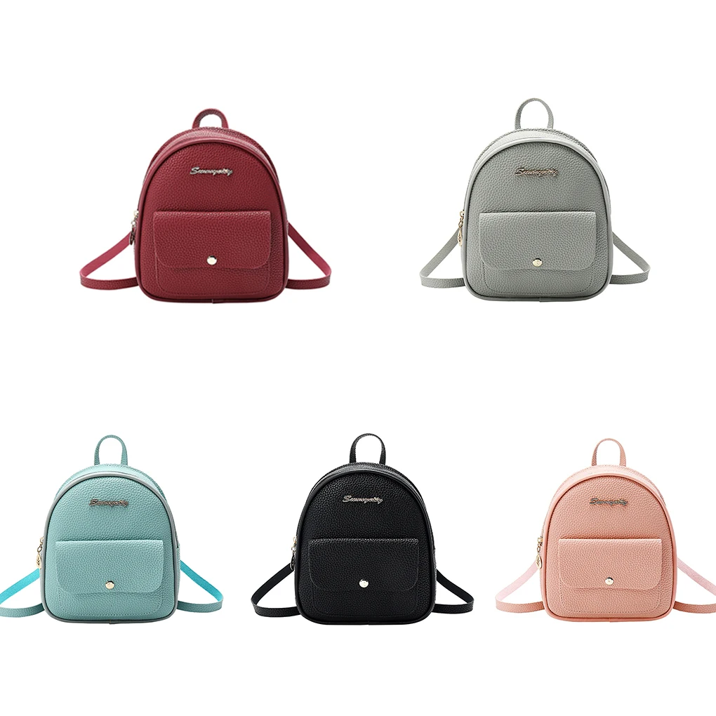 

Mini Backpack Women PU Leather Shoulder Bag For Teenage Girls Kids Multi-Function Small Bagpack Female Ladies School Backpack