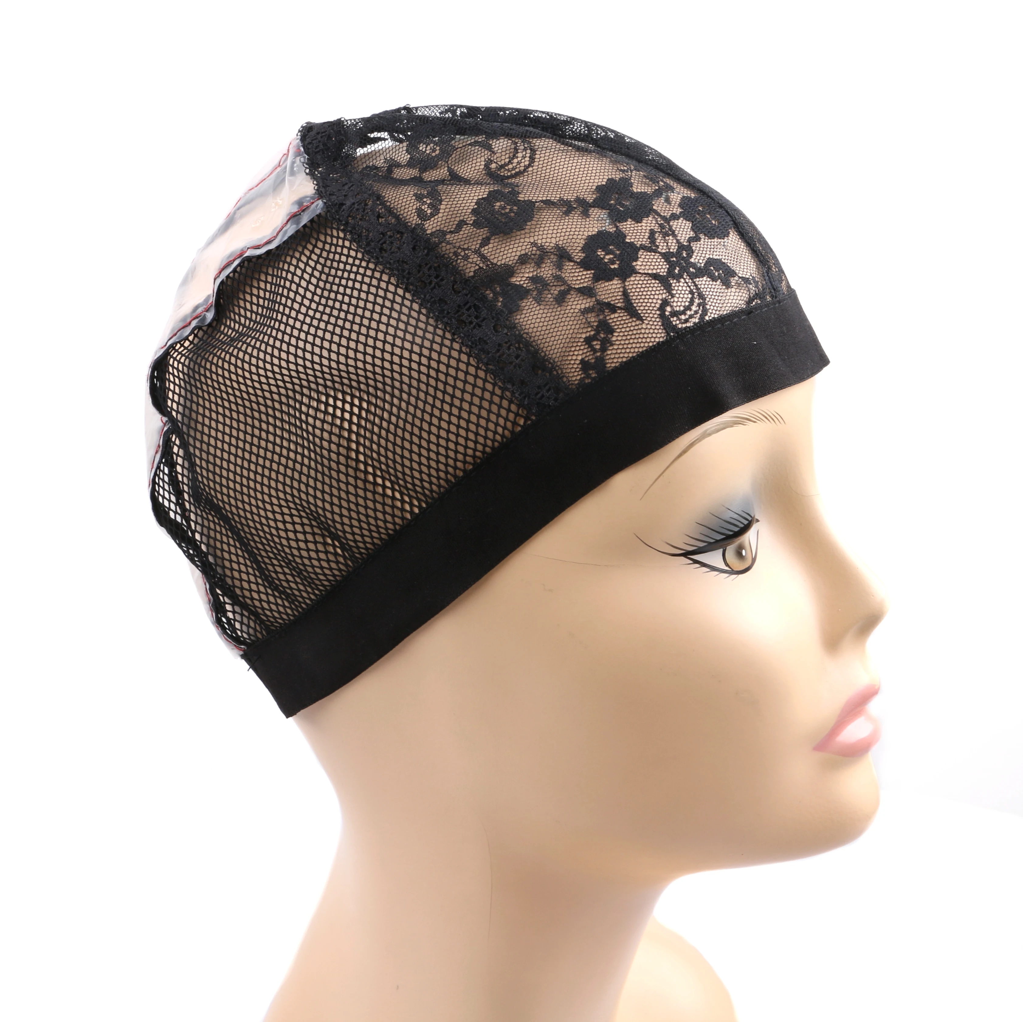 Черная шапочка для парика изготовления париков без регулируемых ремней тканая