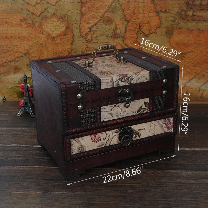 Традиционная коробка для хранения в стиле ретро ностальгические деревянные