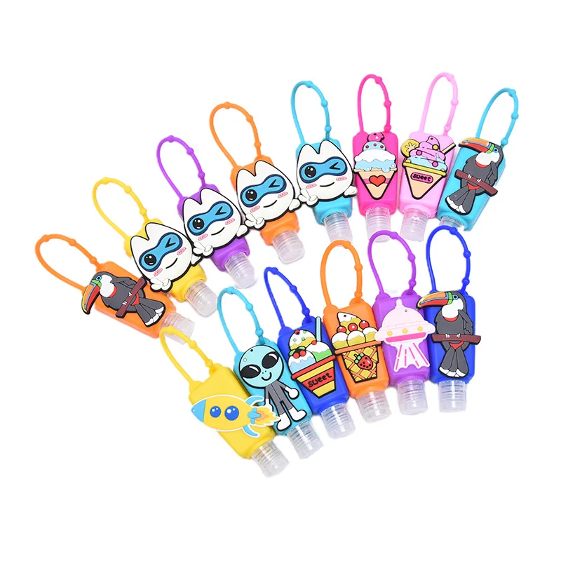 

30ml Silicone Cartoon Waterless Bath Body Works Hand Sanitizer Pocketable Antibacterial Holder With Empty Bottle
