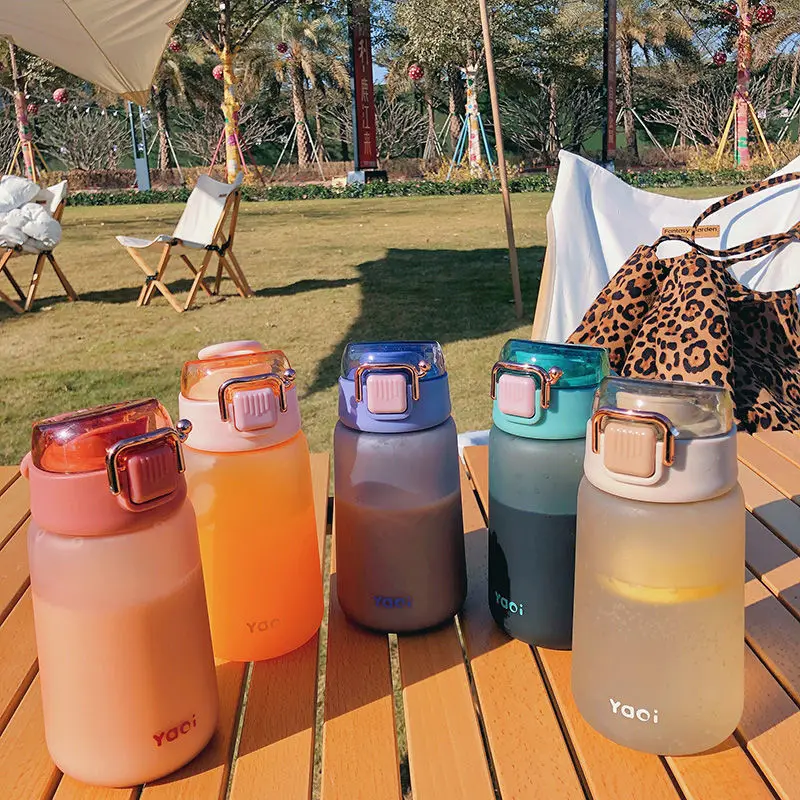 

High value simple frosted water cup Korean anti falling plastic cup portable anti falling casual cup summer