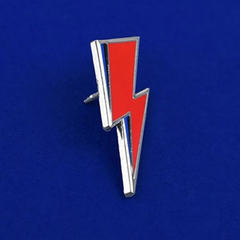 Bowie вдохновленная молнией болт брошь заколки эмаль металлические значки лацкан