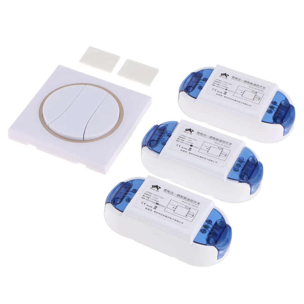 

AC85V-250V DC16V-48V 3key Беспроводной RF релейный пульт дистанционного управления переключатель приемник может загружать 1500 Ватт электрический прибо...