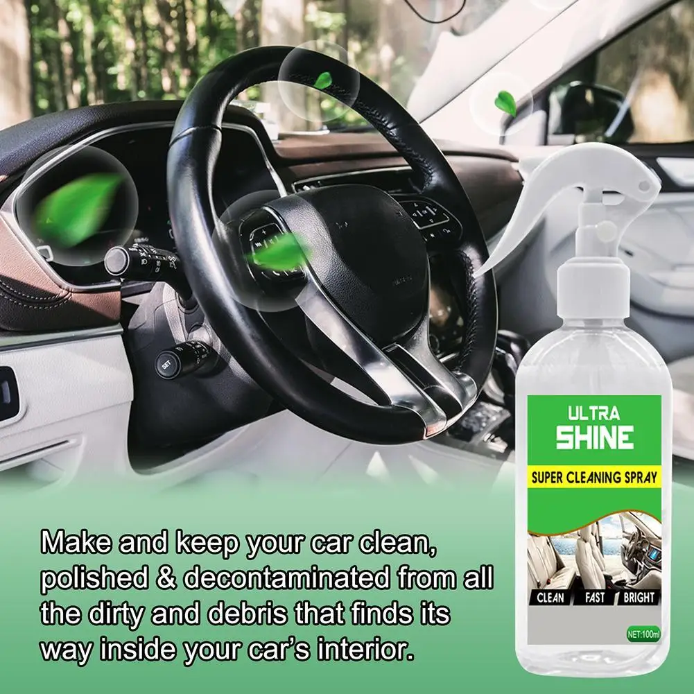 

100ml Car Interior Steering Wheel Leather Stain Cleaning Super Cleaning Spray Car Seat Interior Cleaner Leather Clean Dressing