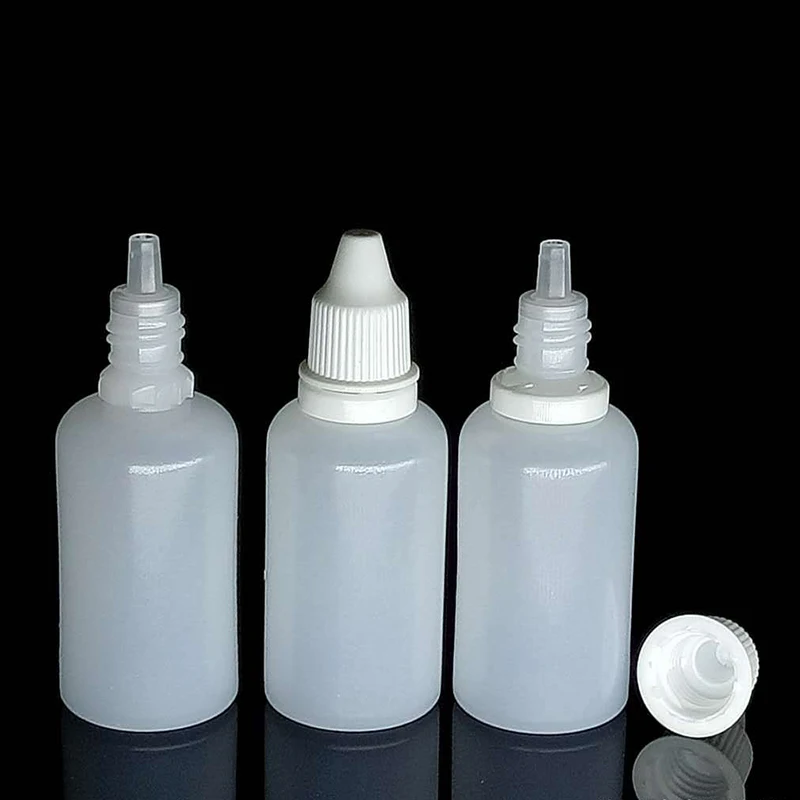 

30ml Empty Plastic Dropper Bottles Container Vials, Suit for Solvents, Light oils, Paint, Essence, Eye Drops, Saline