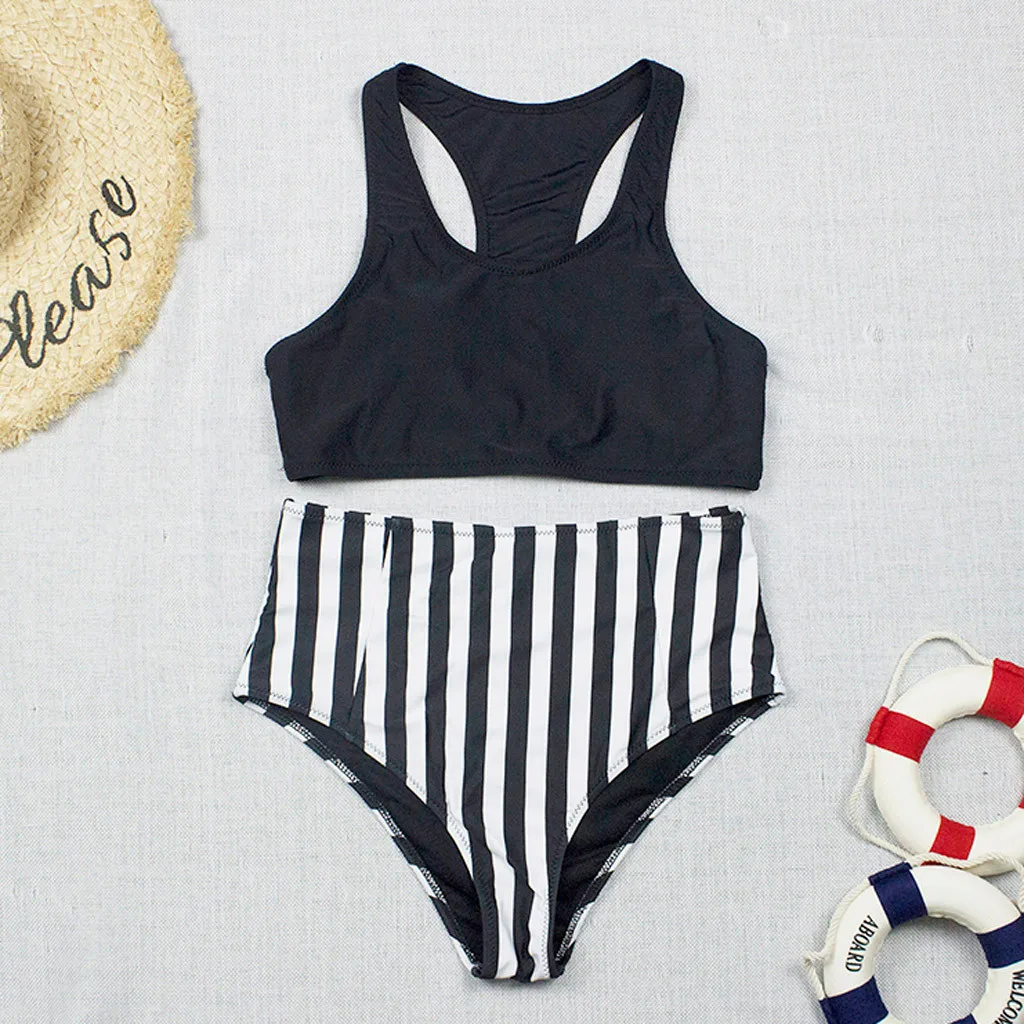 Женский купальник Kancoold летний пикантный комплект бикини в полоску с высокой