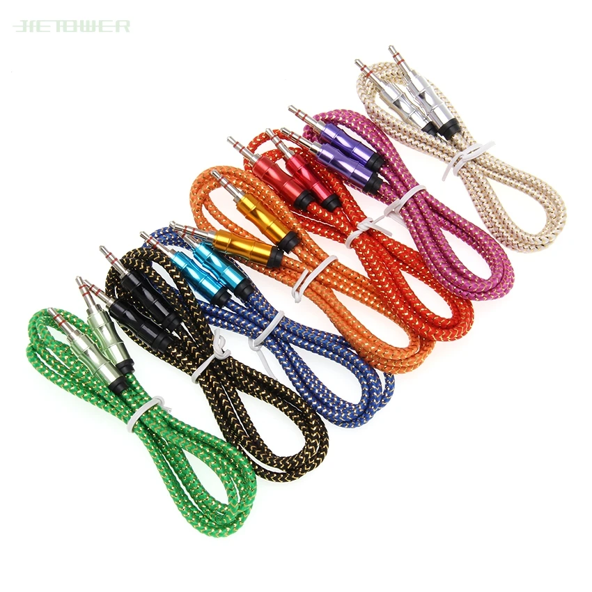 

Jack Audio Cable 3.5mm Male to Male Car AUX Cable Headphone Extension Code for Phone MP3 Car Headset Speaker Wholesale 100pcs