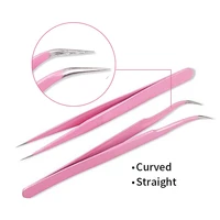 thinkshow 2 pair eyebrow tweezers eyelashes extension tweezers face hair removal clip beauty makeup tools wholesale