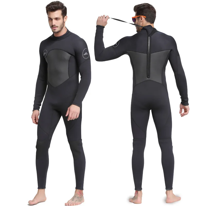 

Extra Large Plus Size 3XL One-Piece Close Body Wetsuit 3MM Neoprene Men's Full Long Suit Keep Warm Jumpsuit Diving Scuba Surfing