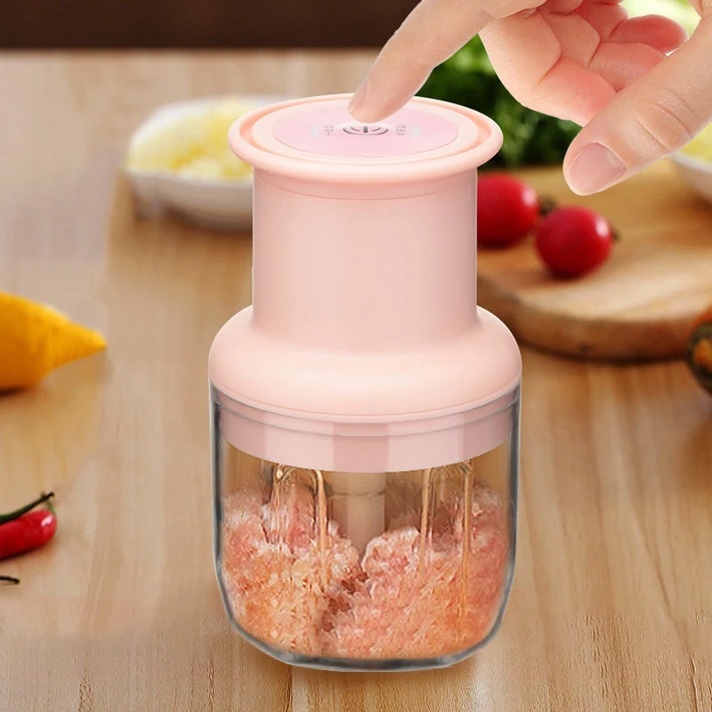

150/300ML Mini Wireless Electric Garlic Masher USB Charging Kitchen Gadgets Vegetable Chili Meat Garlic Chopper Press